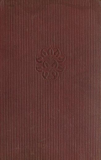 Red cloth cover with embossed floral motif.