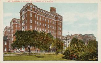 Colorized photograph of a multi-story public building.