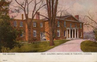 Sepia toned photograph of a large Georgian house with trees in front of it.