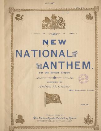 Cover features: title and composition information; background drawing of Coat of arms; Canadian…