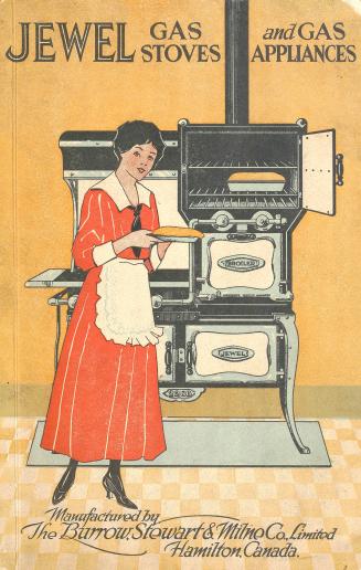 Cover has image of a woman holding a baking dish, standing in front of a large oven. The oven d…