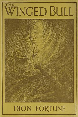 Book cover: Illustration of a human kneeling before a winged bull with a human head.